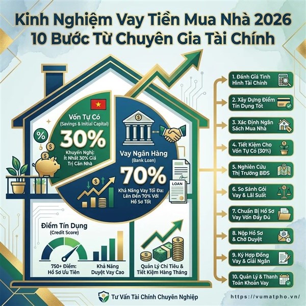 Kinh Nghiệm Vay Tiền Mua Nhà 2026: 10 Bước Từ Chuyên Gia Tài Chính