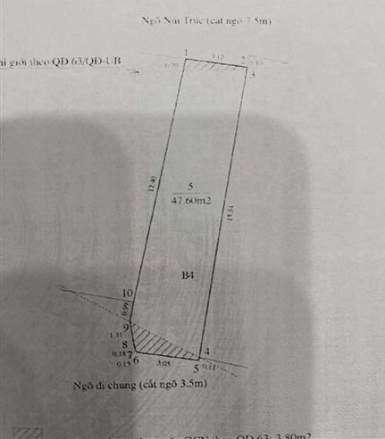 BÁN LÔ ĐẤT MẶT NGÕ NÚI TRÚC, MẶT TIỀN 6.1M, CHUẨN BỊ QUY HOẠCH ĐƯỜNG 10M