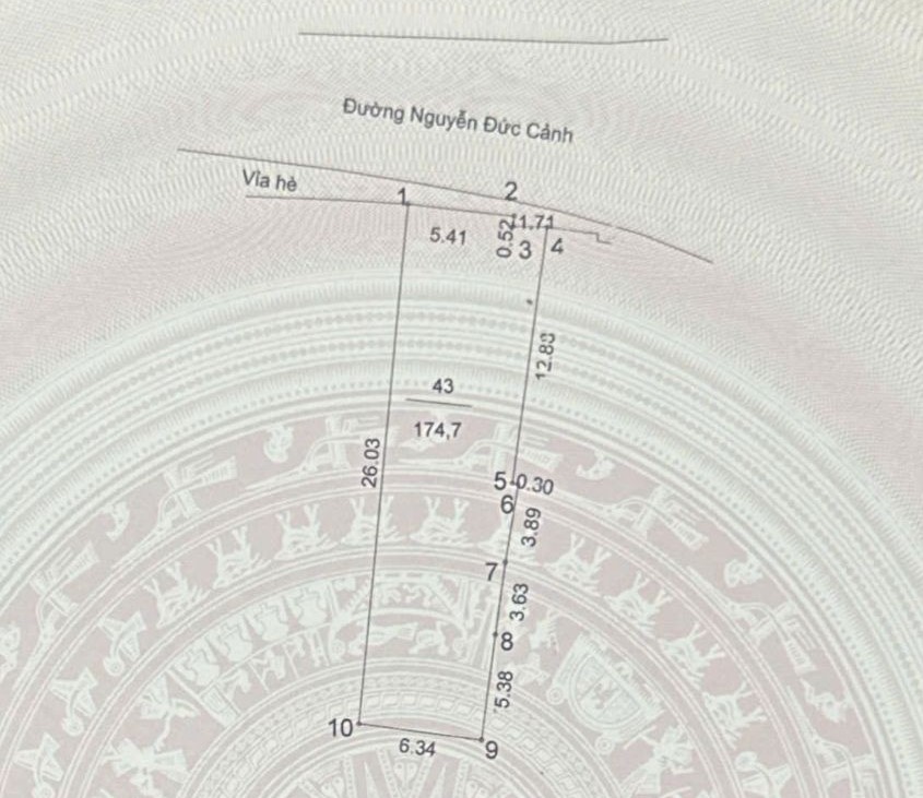 MẢNH ĐẤT ĐẸP PHỐ NGUYỄN ĐỨC CẢNH, MẶT TIỀN 7.2M, VUÔNG ĐẸP, HỢP XÂY BUILDING CAO TẦNG