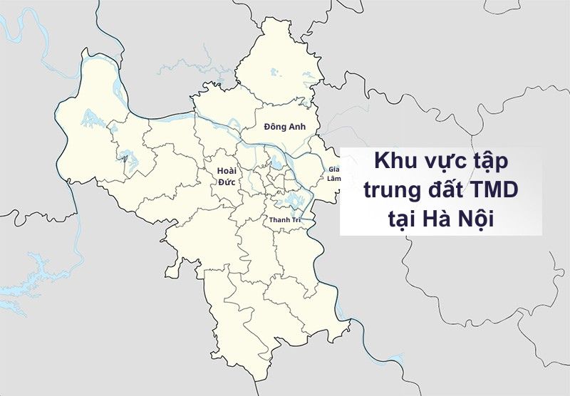 Khu vực tập trung đất TMD tại Hà Nội