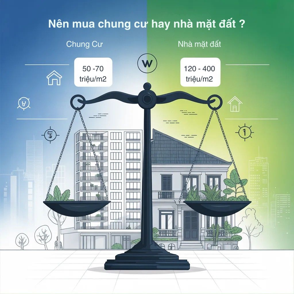 Nên mua chung cư hay nhà đất?
