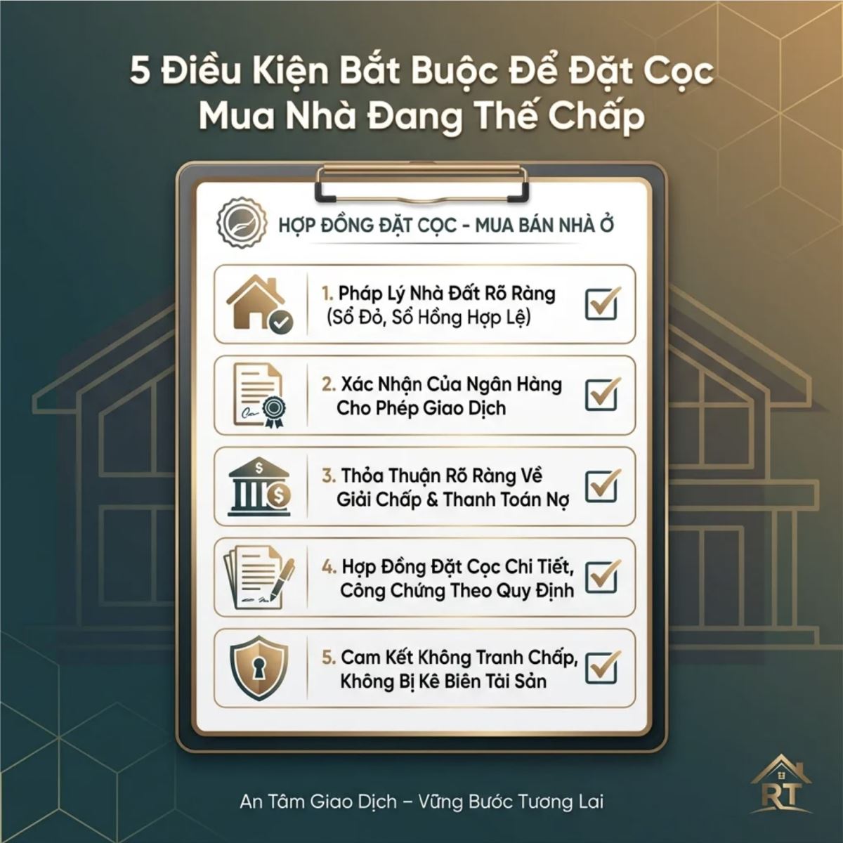 5 điều kiện bắt buộc để mua nhà đang thế chấp