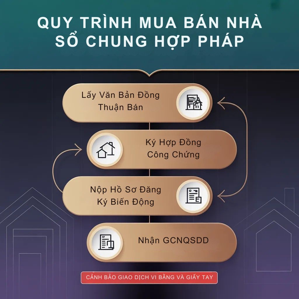 Quy trình mua bán nhà sổ chung